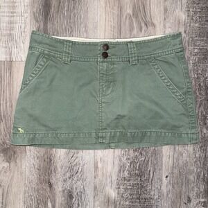 Abercrombie & Fitch Micro Mini Denim Skirt Green Low Rise Size 2